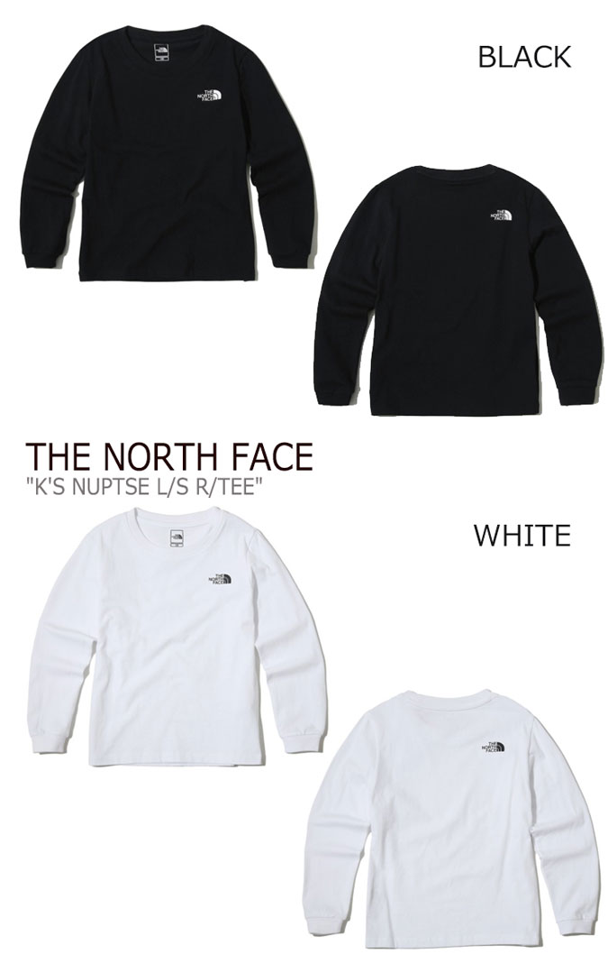 ノースフェイス Tシャツ THE NORTH FACE キッズ K'S NUPTSE L/S R/TEE ヌプシ ロングスリーブ ラウンドTシャツ 長袖 WHITE BLACK ホワイト ブラック NT7TK01S/T ウェア 【中古】未使用品