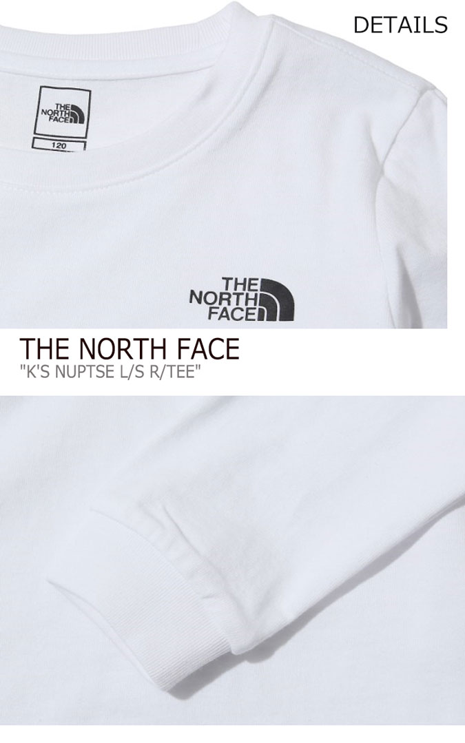 ノースフェイス Tシャツ THE NORTH FACE キッズ K'S NUPTSE L/S R/TEE ヌプシ ロングスリーブ ラウンドTシャツ 長袖 WHITE BLACK ホワイト ブラック NT7TK01S/T ウェア 【中古】未使用品