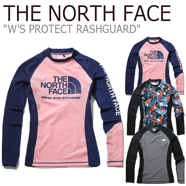 ノースフェイス 水着 THE NORTH FACE レディース W'S PROTECT RASHGUARD プロテクト ラッシュガード SCALET スカーレット GRAY グレー PINK ピンク NT7XK30A/B/C ウェア 【中古】未使用品