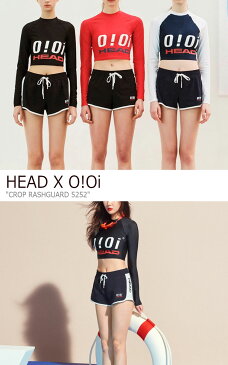 オアイオアイ 水着 HEAD X 5252 by O!Oi レディース CROP RASHGUARD ヘッド クロップ ラッシュガード UVカット NAVY RED BLACK ネイビー レッド ブラック JOQJH19204BKX/NYX/RED ウェア