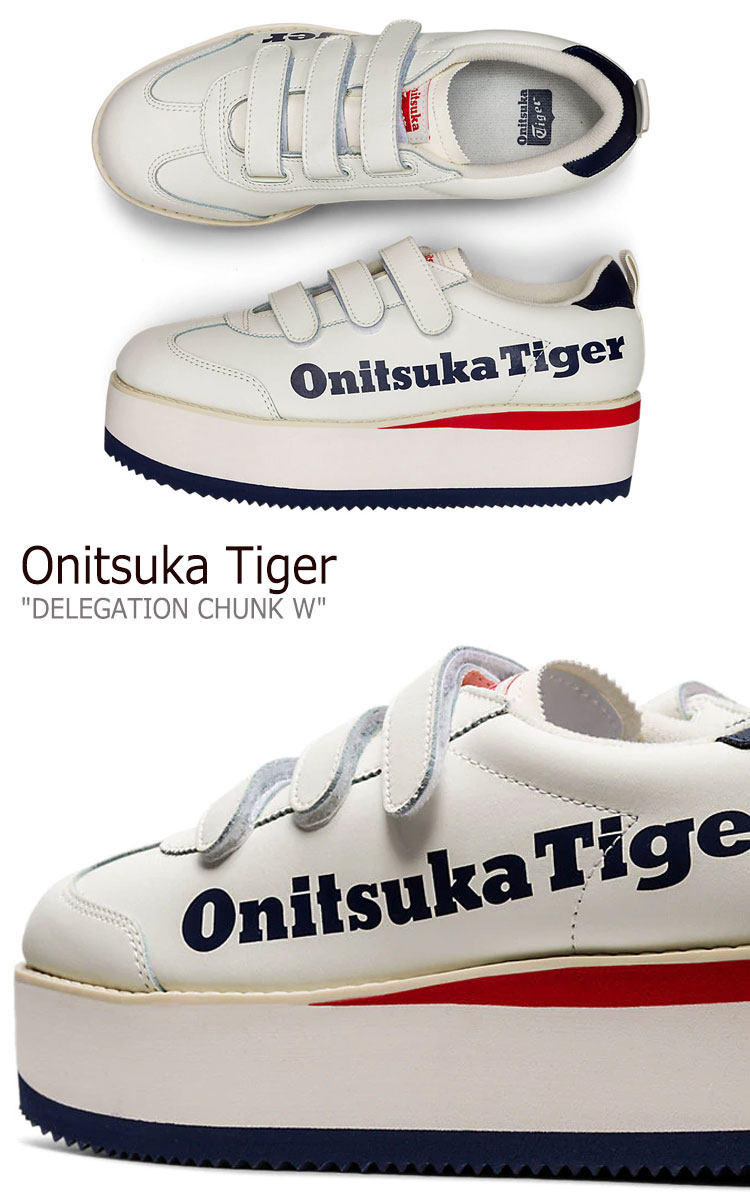 オニツカタイガー スニーカー Onitsuka Tiger レディース DELEGATION CHUNK W デレゲーション チャンク CREAM クリーム PEACOAT ピーコート 1182A207-112 シューズ
