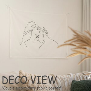 デコビュー タペストリー DECO VIEW カップル 刺繍 ファブリックポスター Couple embroidery fabric poster ドローイング 韓国雑貨 インテリア小物 おしゃれ 2150643 ACC