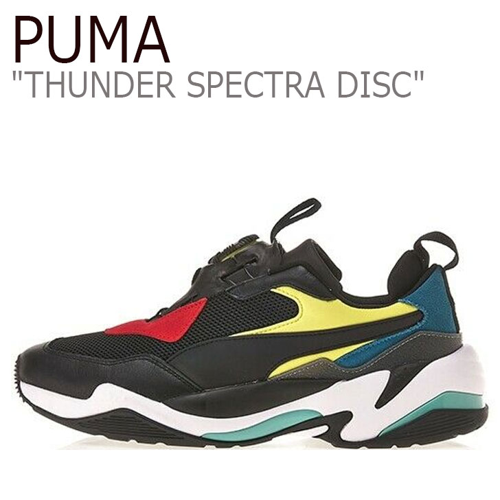 プーマ スニーカー PUMA メンズ THUNDER SPECTRA DISC サンダー スペクトラ ディスク BLACK ブラック RIBBON RED リボンレッド 37104501 シューズ 【中古】未使用品