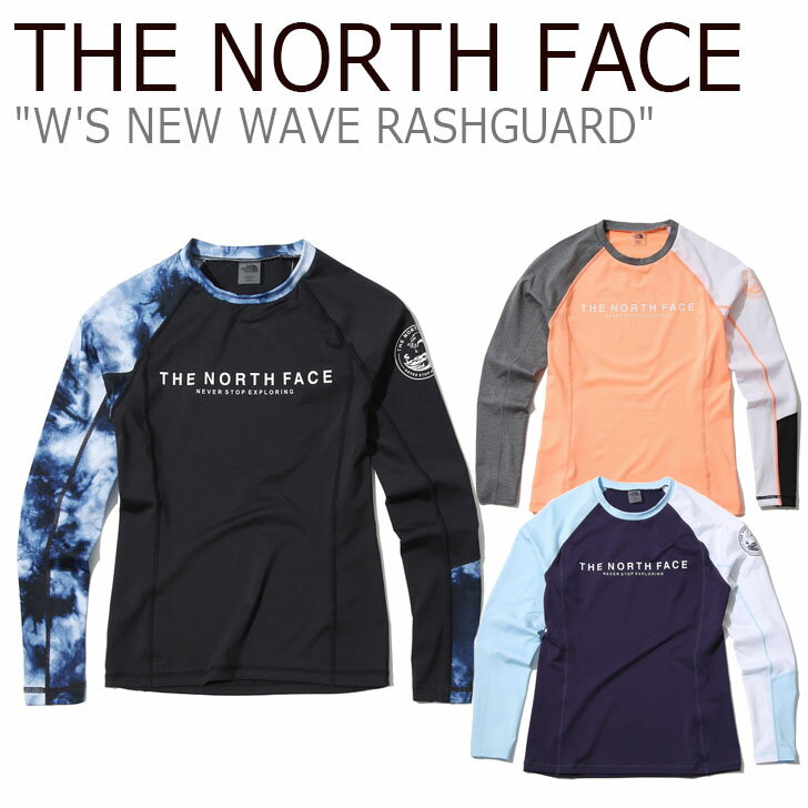 ノースフェイス 水着 THE NORTH FACE レディース W'S NEW WAVE RASHGUARD ニューウェーブ ラッシュガード BLACK ブラック ORANGE オレンジ VIOLET バイオレッド NT7TK30J/K/L ウェア 【中古】未使用品