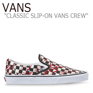 バンズ スリッポン スニーカー VANS メンズ レディース CREW CLASSIC SLIP-ON クルー クラシック スリッポン RED レッド BLACK ブラック WHITE ホワイト VN0A4BV31IW1 シューズ