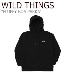 ワイルドシングス ボアパーカー メンズ ワイルド シングス パーカ WILD THINGS メンズ レディース FLUFFY BOA PARKA フラッフィー ボア パーカー BLACK ブラック WTA192XOT15 ウェア