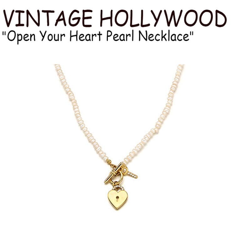 Be[W nEbh lbNX VINTAGE HOLLYWOOD fB[X Open Your Heart Pearl Necklace I[v A n[g p[ lbNX GOLD S[h ؍ANZT[ 833916 ACC