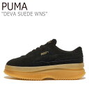 プーマ スニーカー PUMA レディース DEVA SUEDE WNS デヴァ スエード ウイメンズ BLACK ブラック GOLD ゴールド 37242307 シューズ 未使用品