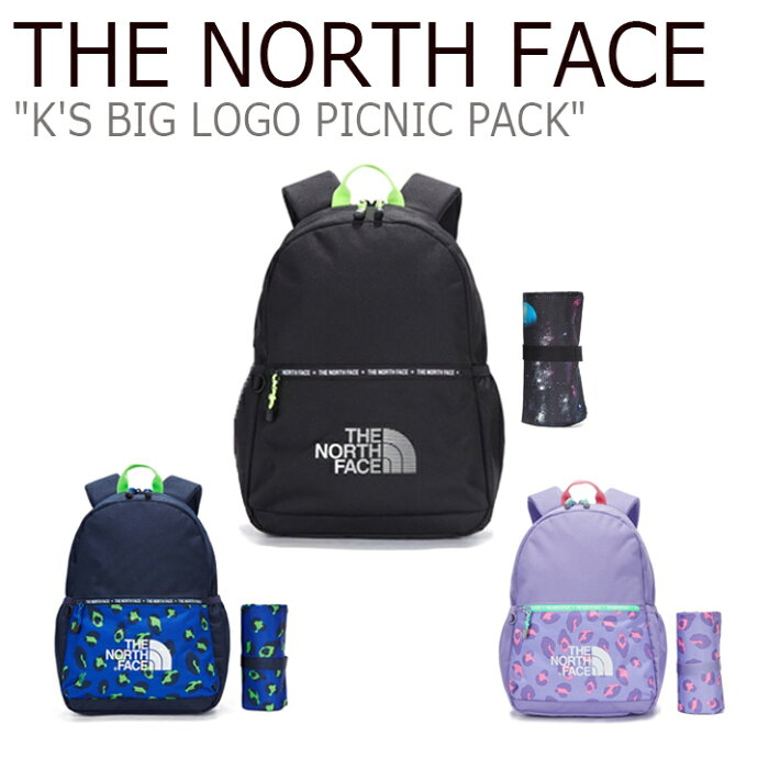 ノースフェイス バックパック THE NORTH FACE 男の子 女の子 K'S BIG LOGO PICNIC PACK キッズ ビック ロゴ ピクニックパック BLACK ブラック LILAC リラック NAVY ネイビー NM2DL51R/S/T バッグ【中古】未使用品