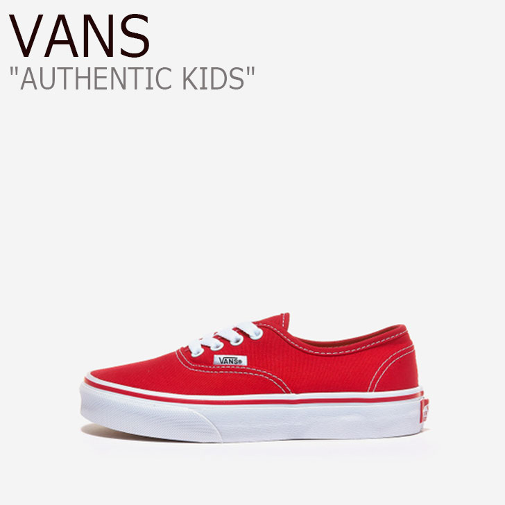 バンズ オーセンティック スニーカー VANS 男の子 女の子 AUTHENTIC KIDS オーセンティック キッズ RED レッド WHITE ホワイト VN000WWX6RT シューズ 【中古】未使用品