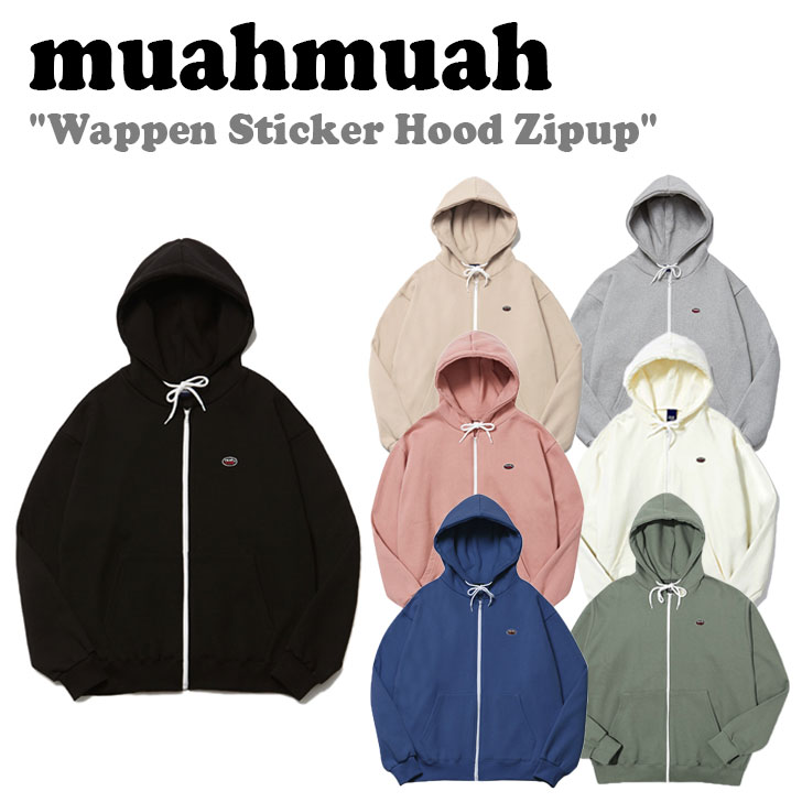 AA p[J[ muahmuah [A[A fB[X WAPPEN STICKER HOOD ZIPUP by XebJ[ t[h WbvAbv S7F MUT18091 N EFA