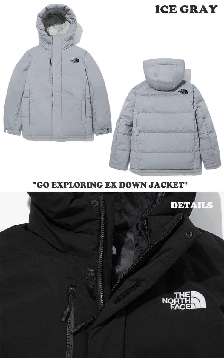 ダウン ノースフェイス THE NORTH FACE メンズ レディース GO EXPLORING EX DOWN JACKET ゴー エクスプローリング ダウンジャケット BLACK ブラック LIGHT GRAY ライトグレー NJ1DM75A/B ウェア 【中古】未使用品