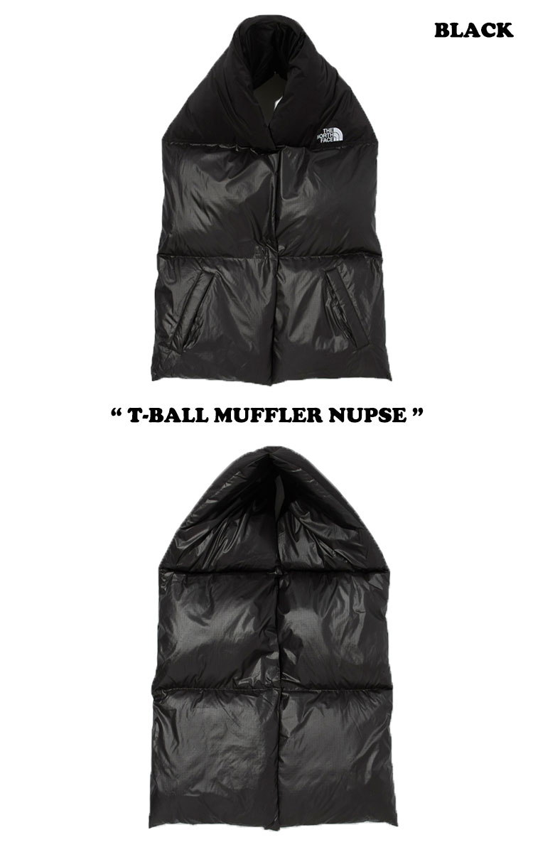 ノースフェイス マフラー THE NORTH FACE メンズ レディース T-BALL MUFFLER NUPSE ティーボールマフラー ヌプシ BLACK ブラック NA5IM54J ACC 【中古】未使用品