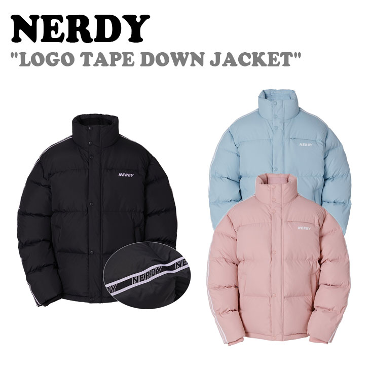 ノルディ アウター NERDY メンズ レディース LOGO TAPE DOWN JACKET ロゴ テープ ダウン ジャケット BLACK ブラック PINK ピンク SKY BLUE スカイ ブルー PNEW21DJ0301/09/14 ノルディー ウェア