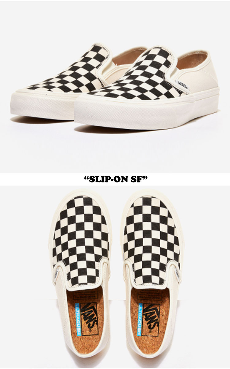 バンズ スニーカー VANS メンズ レディース SLIP-ON SF スリッポンエスエフ ECO THEORY BLKCHKRBRDMSHMLW エコセオリー VN0A3MVD42E シューズ 【中古】未使用品