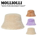 I oPbgnbg MOLLIOLLI Y fB[X ECO FUR BUCKET HAT GRt@[ oPbg nbg BEIGE x[W CAMEL L PURPLE p[v 301858873 ACC