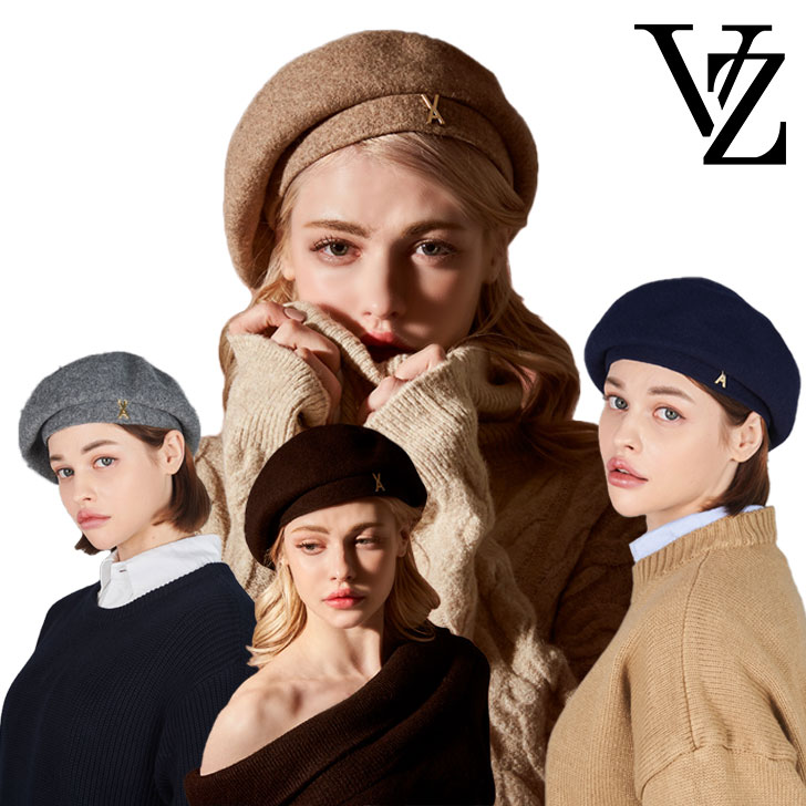 バザール ハンチング VARZAR 正規販売店 Stud logo wool beret スタッド ロゴ ウール ベレー帽 BEIGE ベージュ GRAY グレー NAVY ネイビー BLACK ブラック varzar364/5 varzar738/9 ACC