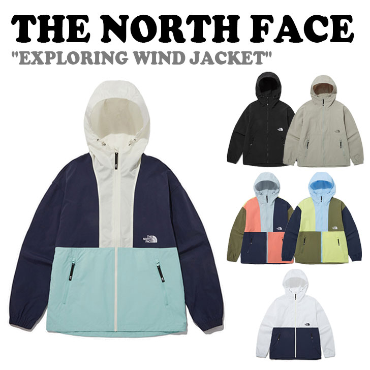 ノースフェイスジャケット THE NORTH FACE EXPLORING WIND JACKET エクスプローリング ウインドジャケット MINT ミント NAVY ネイビー BLACK ブラック SLATE KHAKI スレートカーキ HOT CORAL ホットコーラル LIME ライム NJ3BP10A/B/C/D/E/F ウェア