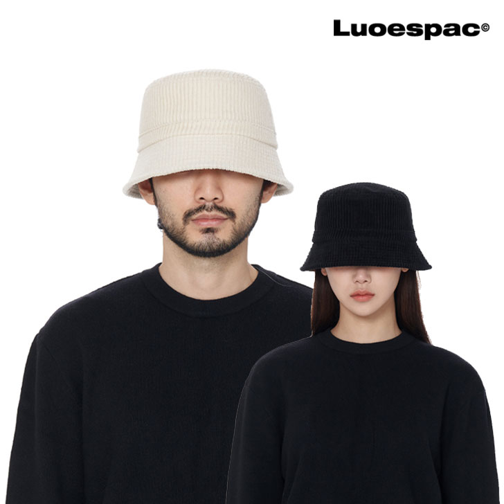 ルオエスパック バケットハット LUOESPAC 正規販売店 OVERFIT CORDUROY BUCKET HAT オーバーフィット コーデュロイ バケット ハット BLACK ブラック IVORY アイボリー LP0151 ACC