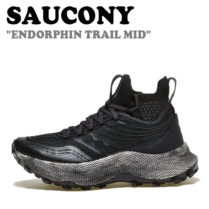 サッカニー スニーカー SAUCONY メンズ ENDORPHIN TRAIL MID エンドルフィン トレイル ミッド BLACK ブラック GRAVEL グラベル S20646-05 シューズ