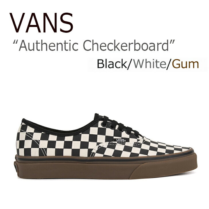 バンズ スニーカー VANS メンズ レディース AUTHENTIC CHECKERBOARD オーセンティック チェッカーボード BLACK ブラック WHITE ホワイト GUM ガームソール VN0004MKIBB シューズ【中古】未使用品