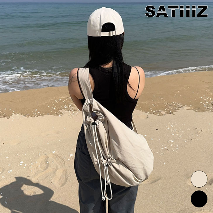 サティーズ ボディバッグ SATIIIZ 正規販売店 Rutil String Slingbag ルチル ストリング スリングバッグ BEIGE ベージュ BLACK ブラック satiiiz4564 バッグ