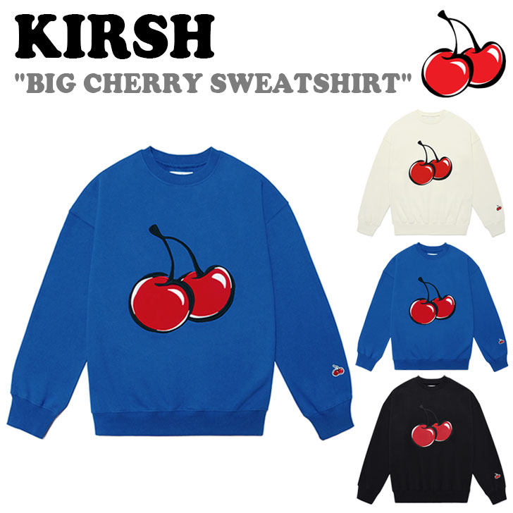 キルシー トレーナー KIRSH 正規販売店 BIG CHERRY SWEATSHIRT ビッグ チェリー スウェットシャツ IVORY アイボリー BLUE ブルー BLACK ブラック KKRFCTM514E ウェア