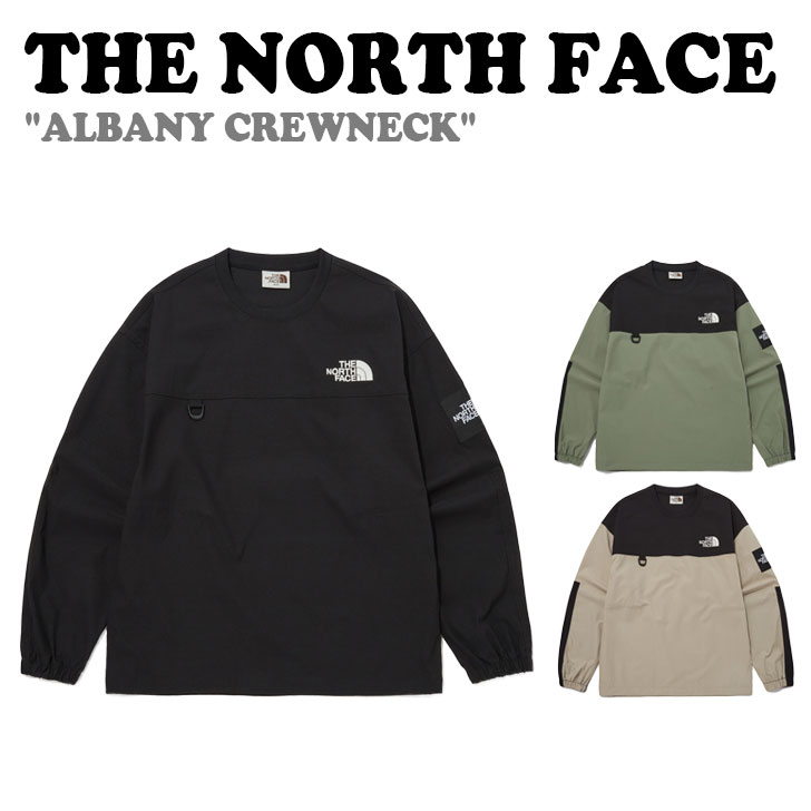 ザ・ノース・フェイス トレーナー メンズ 【即納カラー有/国内配送】ノースフェイス トレーナー THE NORTH FACE メンズ レディース ALBANY CREWNECK アルバニー クルーネック BLACK ブラック KHAKI カーキ BEIGE ベージュ 長袖 NM5MP53J/K/L ウェア