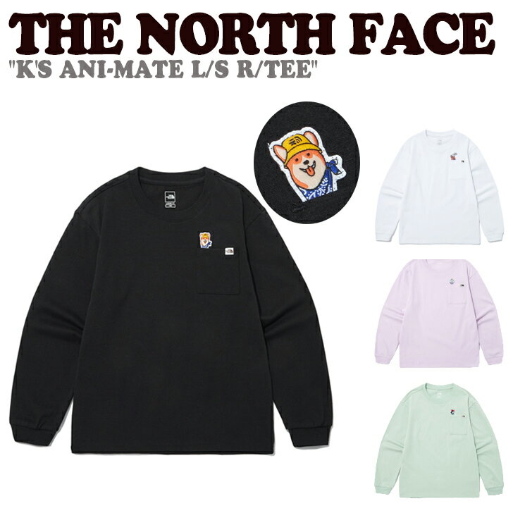 ノースフェイス 長袖TシャツTHE NORTH FACE K'S ANI-MATE L/S R/TEE キッズ アニメイト ロング スリーブ ラウンド Tシャツ BLACK ブラック WHITE ホワイト PASTEL LILAC パステル ライラック LIGHT KHAKI ライト カーキ NT7TP03S/T/U/V 長袖 ウェア