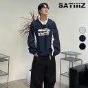 サティーズ トレーナー SATIIIZ 正規販売店 There CORE Nylon Sweatshirt デア コア ナイロン スウェットシャツ GRAY グレー NAVY ネイビー BLACK ブラック satiiiz5518 ウェア