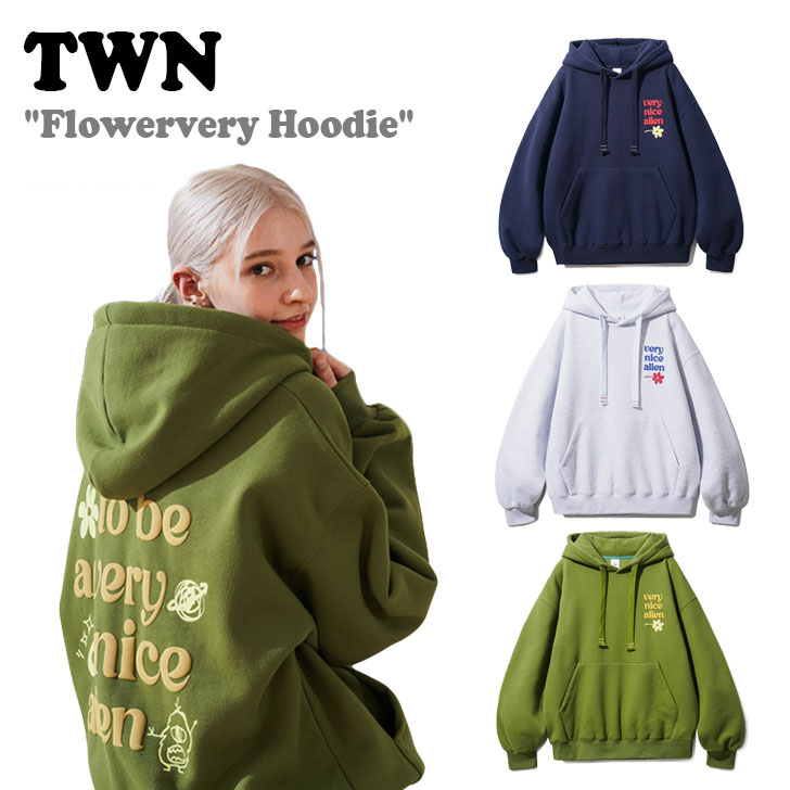 TWN p[J[ eB[_uGk K̔X Y fB[X Flowervery Hoodie t[x[ t[fB[ WHITE OATMEAL zCgI[g~[ NAVY lCr[ OLIVE I[u JYHD3475 EFA