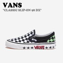 バンズ スニーカー VANS メンズ レディース CLASSIC SLIP-ON 98 DX クラシック スリッポン DIAMOND CHECK BLACK WHITE ダイアモンド チェック ブラック ホワイト VN0A7Q58BZW シューズ 【中古】未使用品