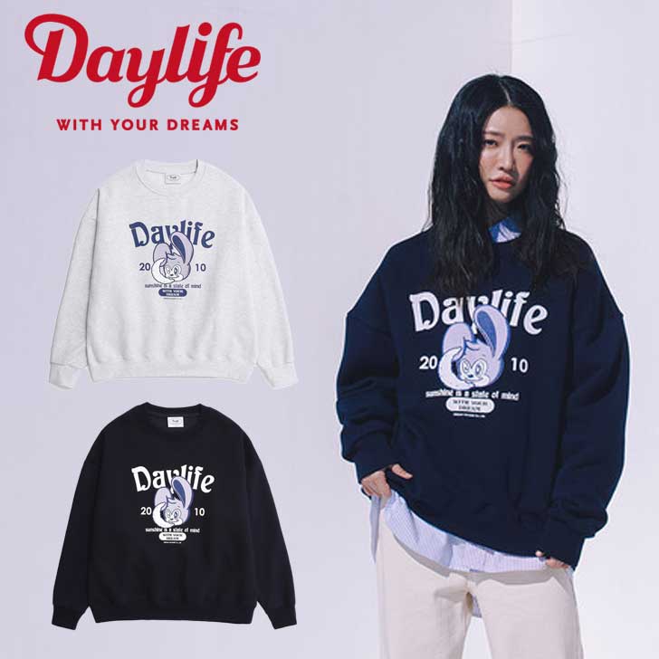 デイライフ トレーナー Daylife 正規販売店 Dainy Sweatshirt デイニー スウェットシャツ GARY グレー NAVY ネイビー 5000667969/70 ウェア