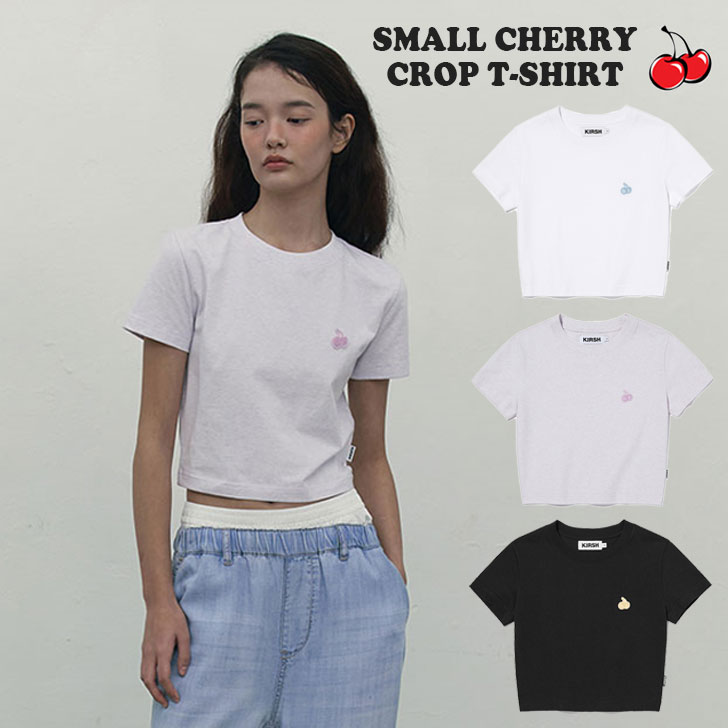 キルシー 半袖Tシャツ KIRSH 正規販売店 SMALL CHERRY CROP T-SHIRT スモール チェリー クロップ Tシャツ BLACK ブラック LAVENDER ラベンダー WHITE ホワイト KKSMCTS516M ウェア