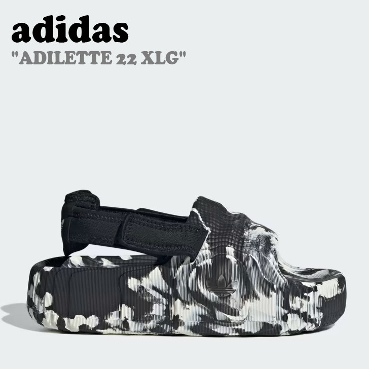 アディダス 厚底 サンダル adidas メンズ レディース ADILETTE 22 XLG SLIDE アディレッタ 22 XLG スライド CORE BLACK コアブラック OFF WHITE オフホワイト IE5650 シューズ【中古】未使用品