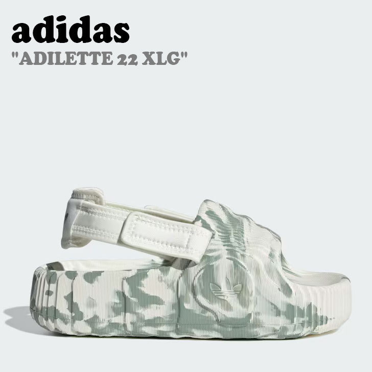 アディダス 厚底 サンダル adidas メンズ レディース ADILETTE 22 XLG SLIDE アディレッタ 22 XLG スライド OFF WHITE オフホワイト SILVER GREEN シルバーグリーン IE5652 シューズ【中古】未使用品