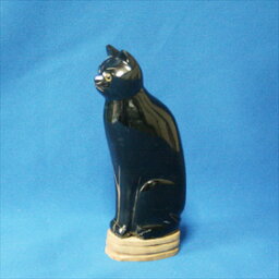 Outlet・彫刻置物(水牛の角）ネコ置物Lサイズアジアン雑貨販売