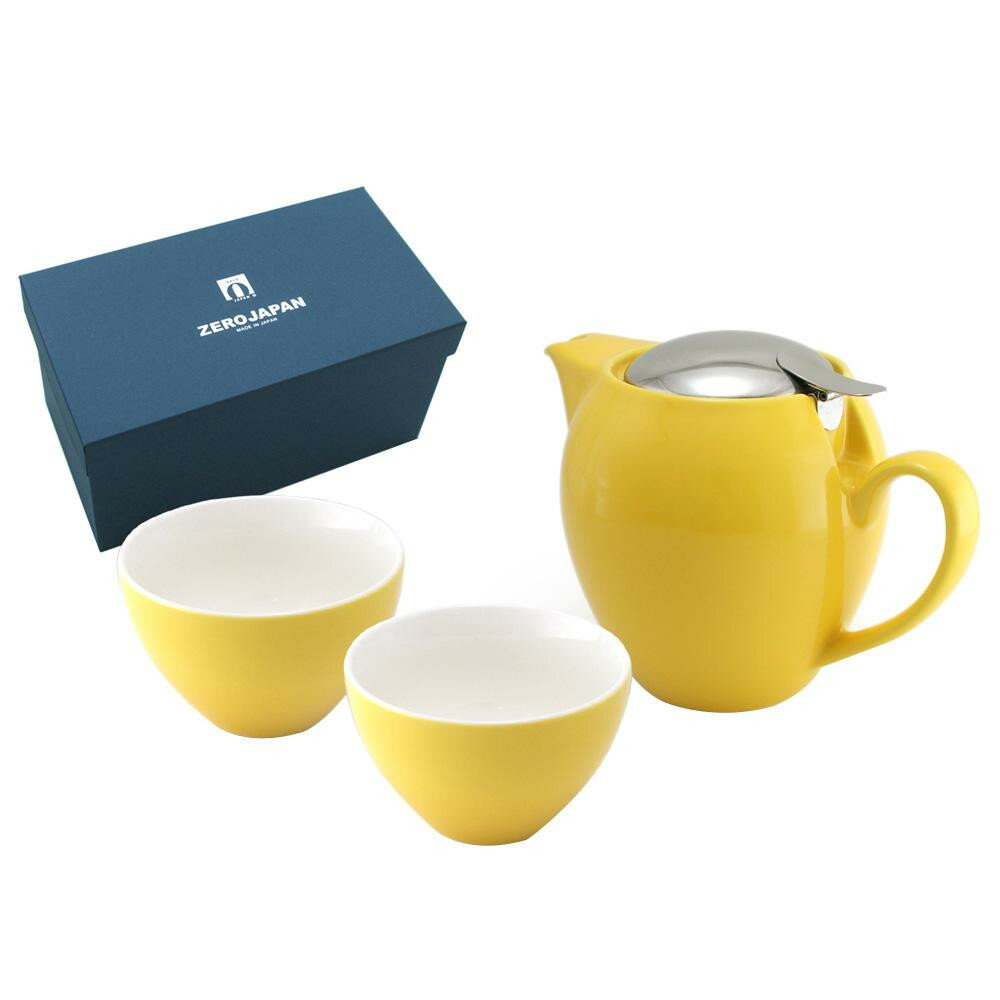 ZERO JAPAN ユニバーサルティーポット4人用+ティーカップワイド×2 ZG-003 YP・イエローペッパー【送料無料】