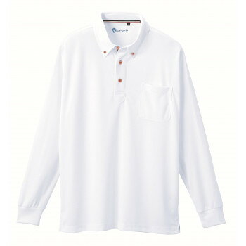 Long-Sleeved - 桑和 50394 長袖ボタンダウンポロシャツ(胸ポケット付き) Sサイズ ホワイト(0) SOWA【送料無料】