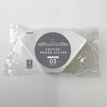 HARIO ハリオ ペガサスコーヒーペーパーフィルター 4～7杯用 ホワイト 100枚×10個セット PEF-03-100W【送料無料】