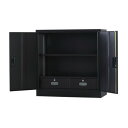 \今だけエントリーで全品ポイント10倍!/ 豊國工業 33型両開き(引き出し付き) TS-33HDN-MB マットブラック【送料無料】