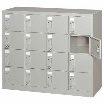 【エントリーで★全品ポイント5倍★】 シューズロッカー 4列4段扉付・シリンダー錠タイプ ニューグレー COM-SC-16WA【送料無料】