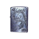 【ポイント5倍!BLACK FRIDAY限定!】 ZIPPO 二面龍 銀イブシ【送料無料】 メール便対応商品