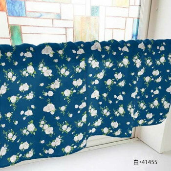 【エントリーで★全品ポイント5倍★】 カフェカーテン バラ 1000×450mm　白・41455【送料無料】