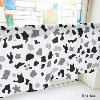 カフェカーテン 牛 800×450mm　黒・41644【送料無料】