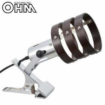 OHM クリップライト E17 木枠 LTC-N1DW【送料無料】