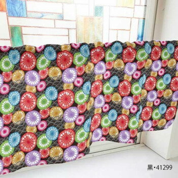 【エントリーで★全品ポイント5倍★】 カフェカーテン 和傘 1000×450mm　黒・41299【送料無料】