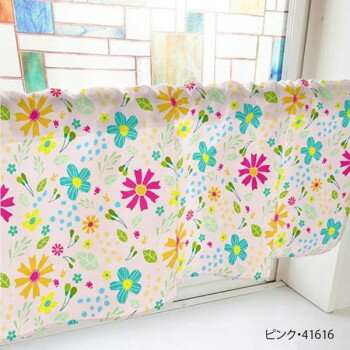 カフェカーテン 種 800×450mm　ピンク・41616【送料無料】