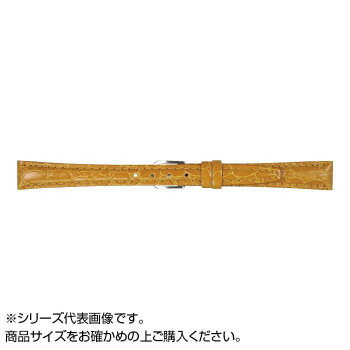 \今だけエントリーで全品ポイント10倍!/ MIMOSA(ミモザ) 時計バンド RA型押ワニ 13mm ゴールド (美錠:銀) CRA-K13【送料無料】 メール便対応商品