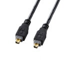 \エントリーで全品ポイント5倍!マラソン期間限定!/ サンワサプライ IEEE1394ケーブル 4pin-4pin・1m ブラック KE-13DV-1BK【送料...